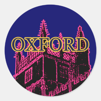Oxford England 1986 Building Spirals Magenta Classic Round Sticker