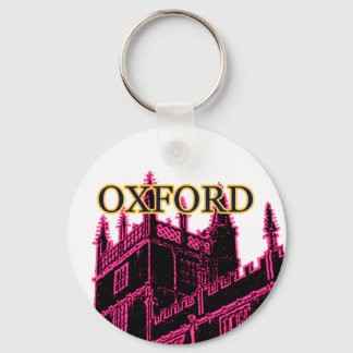 Oxford England 1986 Building Spirals Magenta Key Ring