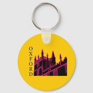 Oxford England 1986 Building Spirals Magenta Key Ring