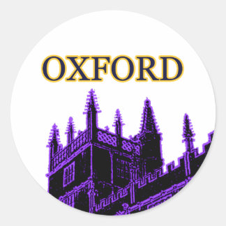Oxford England 1986 Building Spirals Purple Classic Round Sticker