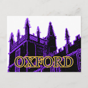 Oxford England 1986 Building Spirals Purple Postcard