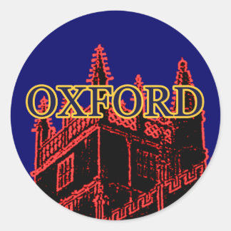 Oxford England 1986 Building Spirals Red Classic Round Sticker
