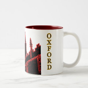 Oxford England 1986 Building Spirals Red Two-Tone Coffee Mug