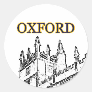 Oxford England 1986 Building Spirals White Classic Round Sticker