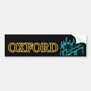 Oxford England Building Spirals Cyan Black jGibney Bumper Sticker