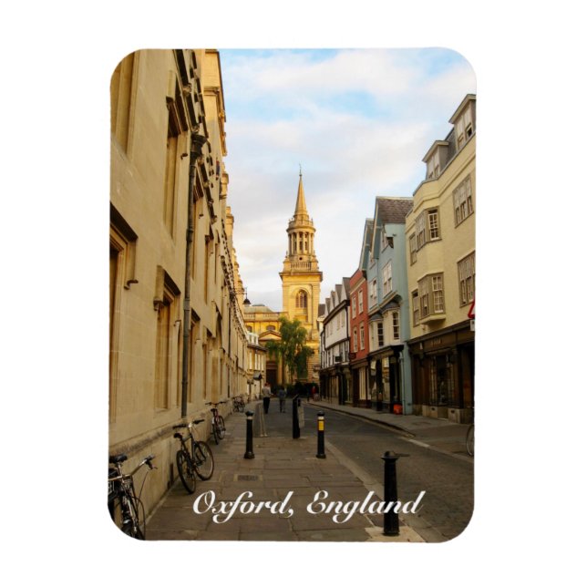 Oxford England Lincoln College Library Street view Magnet (Vertical)