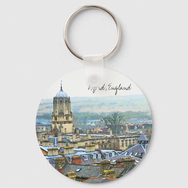 Oxford, England, Roof Top View Key Ring (Front)
