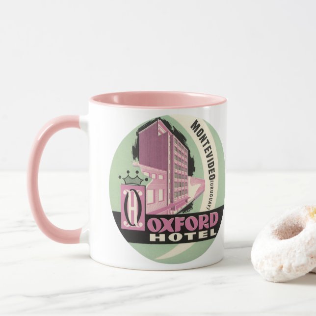 Oxford Hotel, Montevideo, Uruguay, Vintage Travel Mug (With Donut)