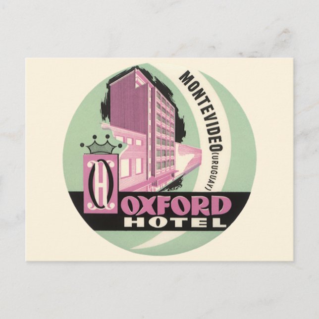 Oxford Hotel, Montevideo, Uruguay, Vintage Travel Postcard (Front)