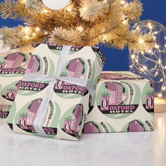 Oxford Hotel, Montevideo, Uruguay, Vintage Travel Wrapping Paper (Holidays)