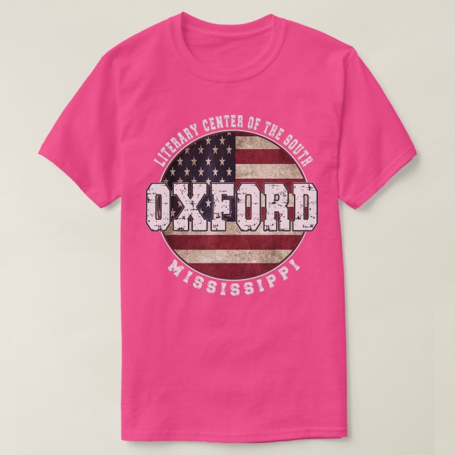 Oxford Mississippi Vintage American flag  T-Shirt (Design Front)