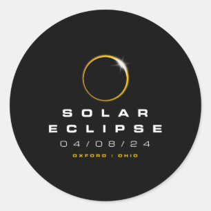 Oxford Ohio Solar Eclipse  Classic Round Sticker