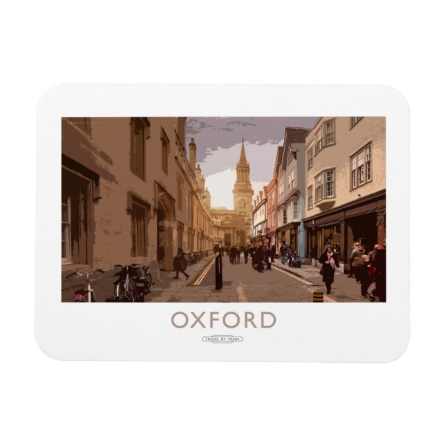 Oxford Railway Poster Magnet (Horizontal)