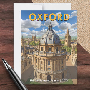 Oxford Skyline Radcliffe Camera Retro Personalised Postcard