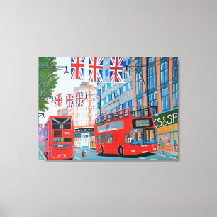 Oxford Street- Queen's Diamond Jubilee canvas art 