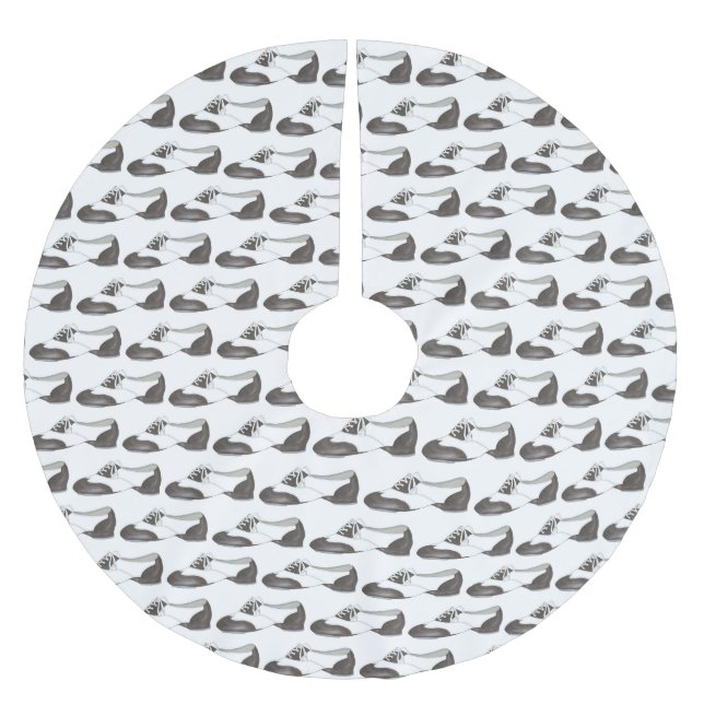 Oxford Tap Dance Teacher Shoe Tapdance Studio Brushed Polyester Tree Skirt (Front)