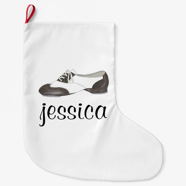 Oxford Tap Dance Teacher Shoe Tapdance Studio Large Christmas Stocking (Front)