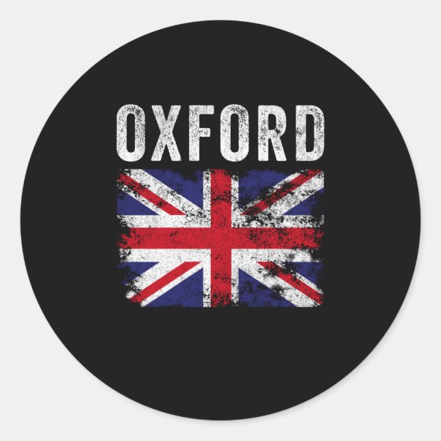 Oxford UK Flag England Souvenir Classic Round Sticker (Front)