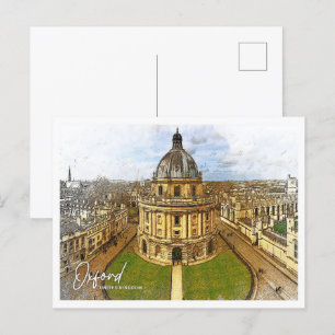 Oxford United Kingdom Beautiful colour pencil Postcard
