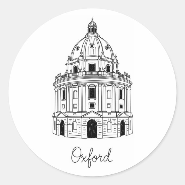 Oxford University Radcliffe Camera England Travel Classic Round Sticker (Front)