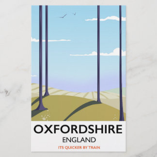 Oxfordshire vintage style travel poster stationery
