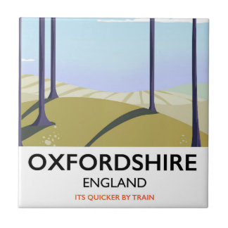 Oxfordshire vintage style travel poster tile