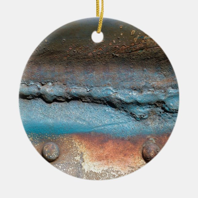 Oxidised Metal Ceramic Tree Decoration (Front)