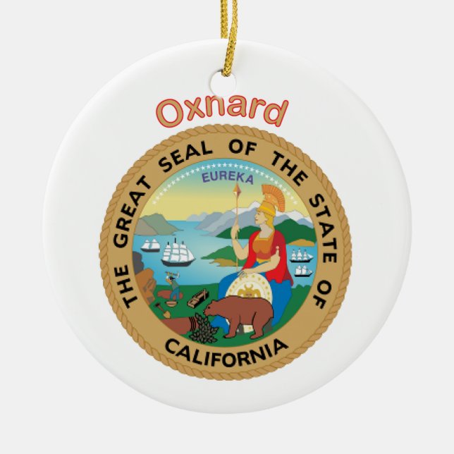 Oxnard California Ceramic Tree Decoration (Front)