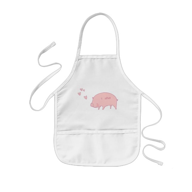 OXOX Pink Piggy Doodle Art Apron (Front)