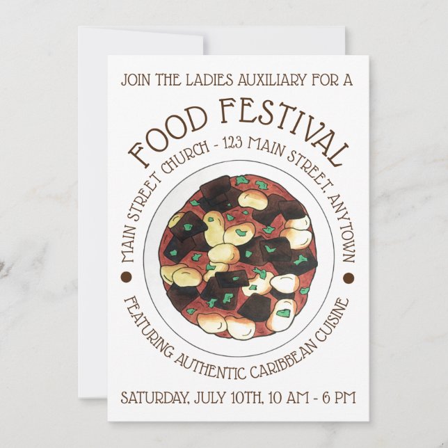 Oxtail and Broad Bean Stew Caribbean Food Festival Invitation (Front)