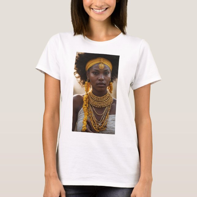 Oxum (Oshun) - Radiant Goddess of Love and Rivers T-Shirt (Front)