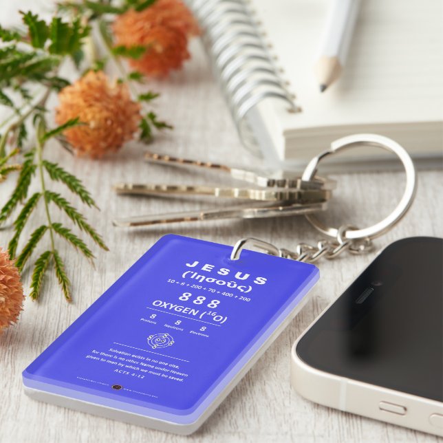 Oxygen 888 Name of Jesus  Key Ring (Front Right)