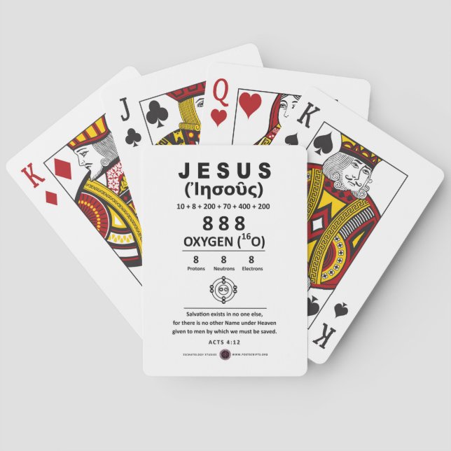 Oxygen 888 Name of Jesus  Playing Cards (Back)