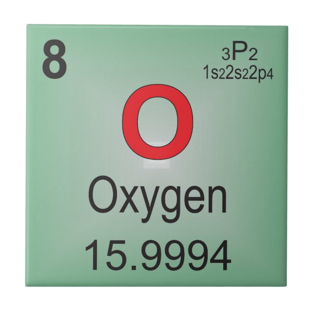Oxygen Individual Element of the Periodic Table Tile (Front)