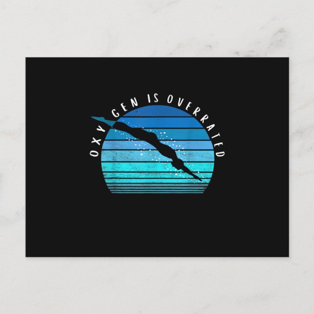 Oxygen Is Overrated Swimmer Gifts Swim Team Coach Announcement Postcard (Front)