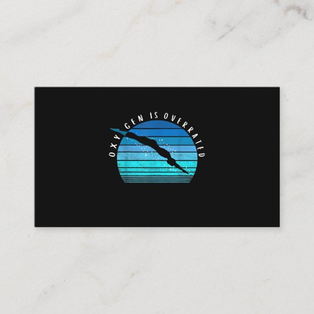 Oxygen Is Overrated Swimmer Gifts Swim Team Coach Business Card (Front)