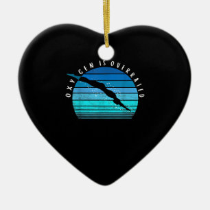 Oxygen Is Overrated Swimmer Gifts Swim Team Coach Ceramic Tree Decoration