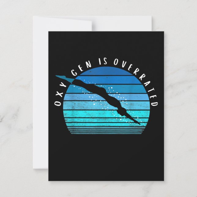 Oxygen Is Overrated Swimmer Gifts Swim Team Coach Invitation (Front)