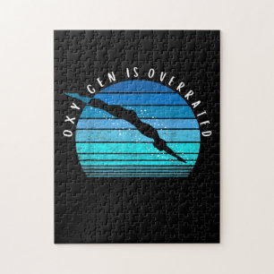 Oxygen Is Overrated Swimmer Gifts Swim Team Coach Jigsaw Puzzle