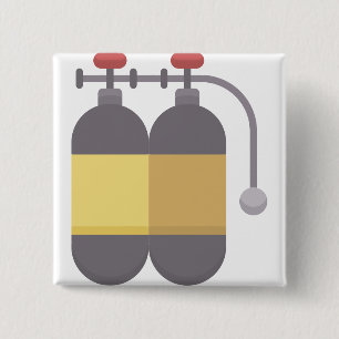 Oxygen tank - scuba tank 15 cm square badge