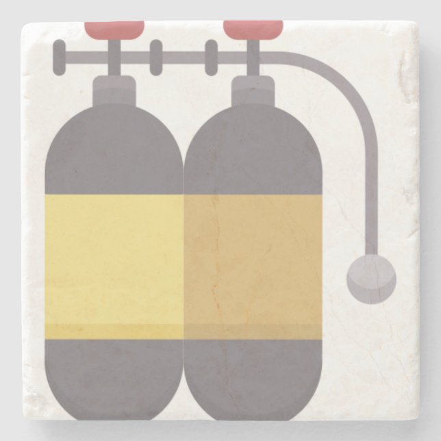 Oxygen tank - scuba tank stone coaster (Front)