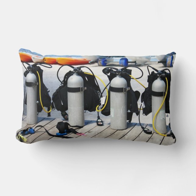 Oxygen Tanks for Scuba Diving in the Caribbean Lumbar Cushion (Front)