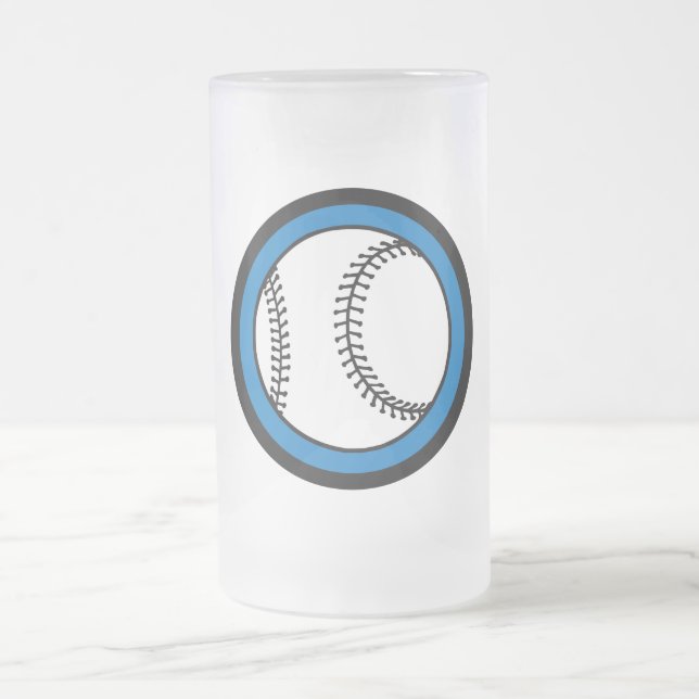 Oxygentees Batter Up Frosted Glass Beer Mug (Center)