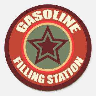 Oxygentees Gasoline Filling Station Classic Round Sticker