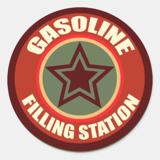 Oxygentees Gasoline Filling Station Classic Round Sticker