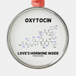 Oxytocin Love's Hormone Inside (Chemistry) Metal Tree Decoration