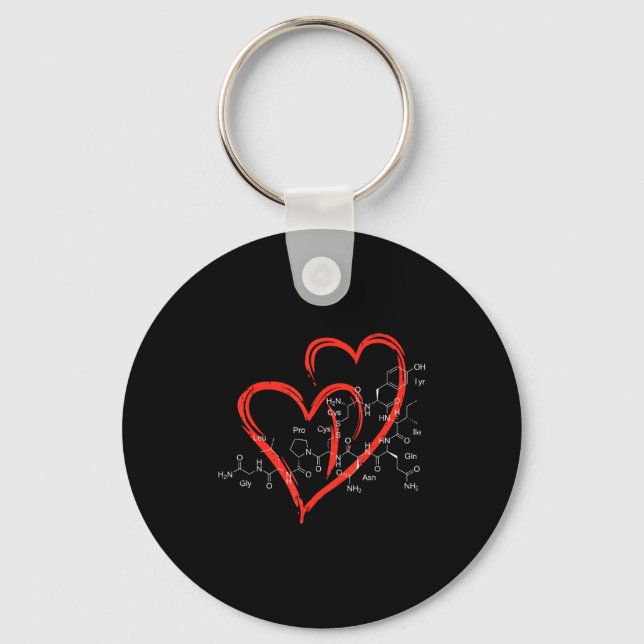 Oxytocin Molecules Heart Love Valentines Day Scien Key Ring (Front)