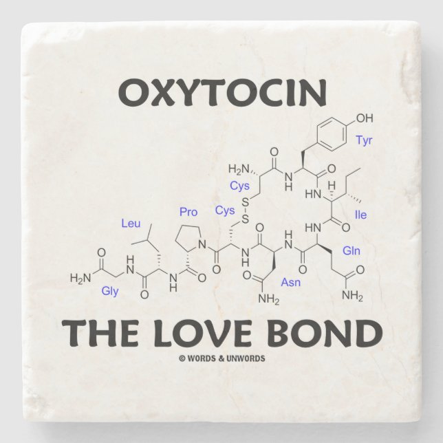 Oxytocin The Love Bond Biochemical Structure Stone Coaster (Front)