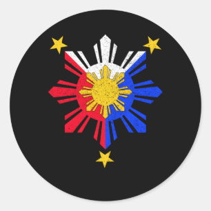 Oy Filio Philipe Flag Sun Classic Round Sticker
