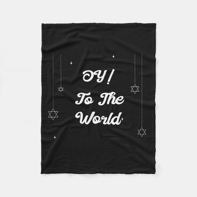 Oy! To The World Funny Hannukah Gift  Fleece Blanket (Front)